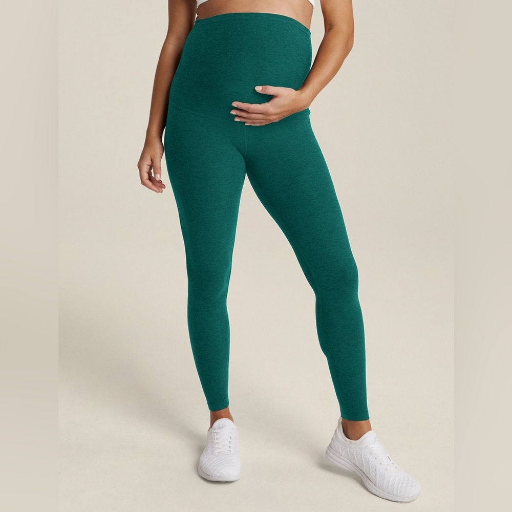 Beyond the Bump maternity leggings in turquoise blue